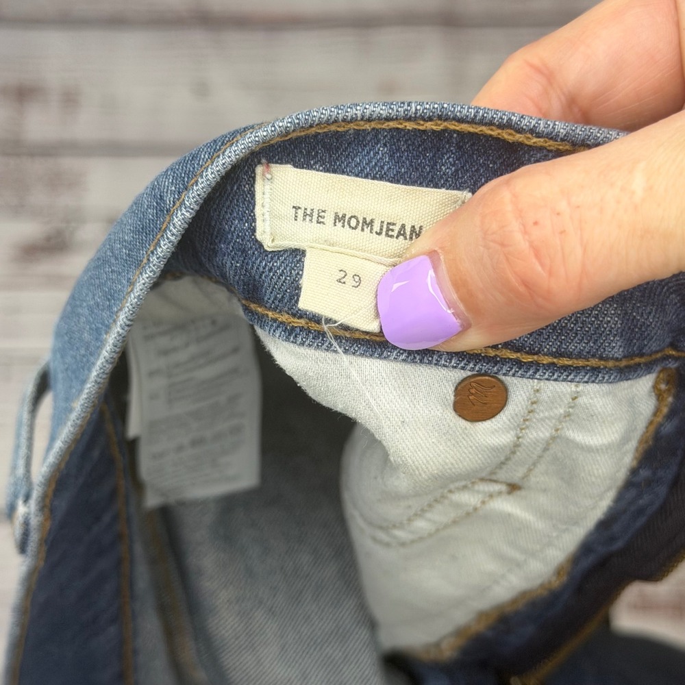 Madewell The Momjean High Rise Tapered Jeans Blue Denim 29 - Picture 3 of 7